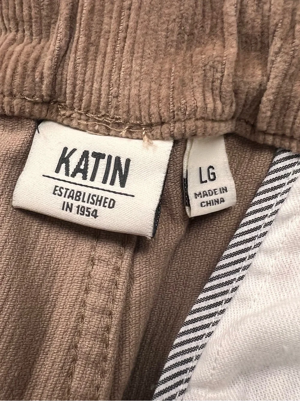 Katin Corduroy Shorts Men's Large Brown Drawstring Surf Casual